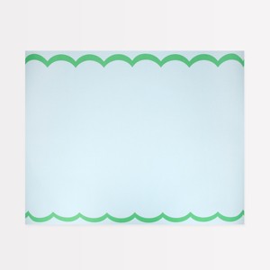 Meri Meri Scalloped Edge Blue Green Table Runner (Pack of 1) - 1 of 2