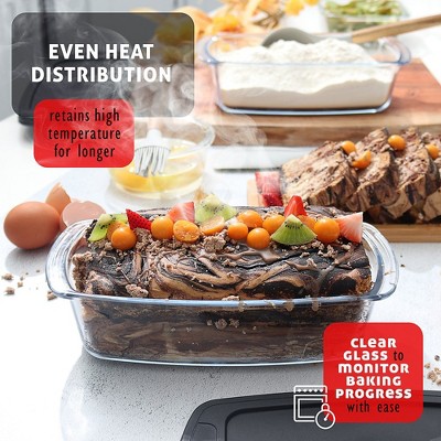 Black Rectangular Glass Food Storage Containers with Lids, Set of 6