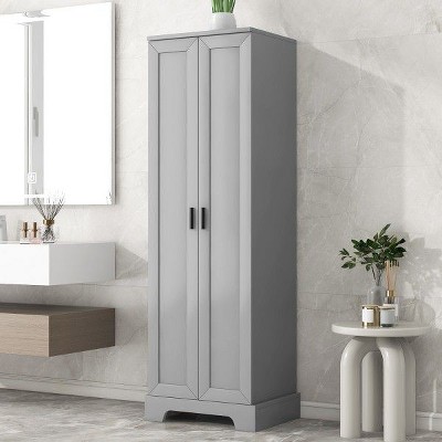 NicBex Tall Bathroom Storage Cabinet,Floor Cabinets with 2 Doors and Adjustable Shelf for Bathroom