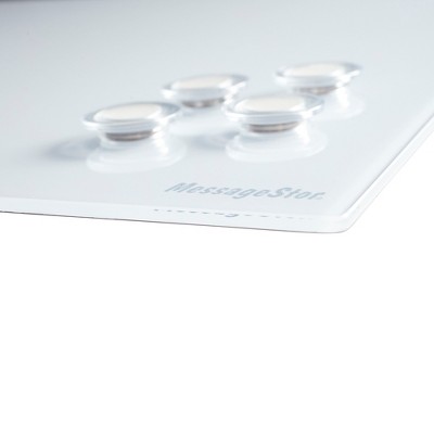 White Magnetic Dry-Erase Glass Board with Rare Earth Magnets, 17.5in x 17.5in, 2-Pack