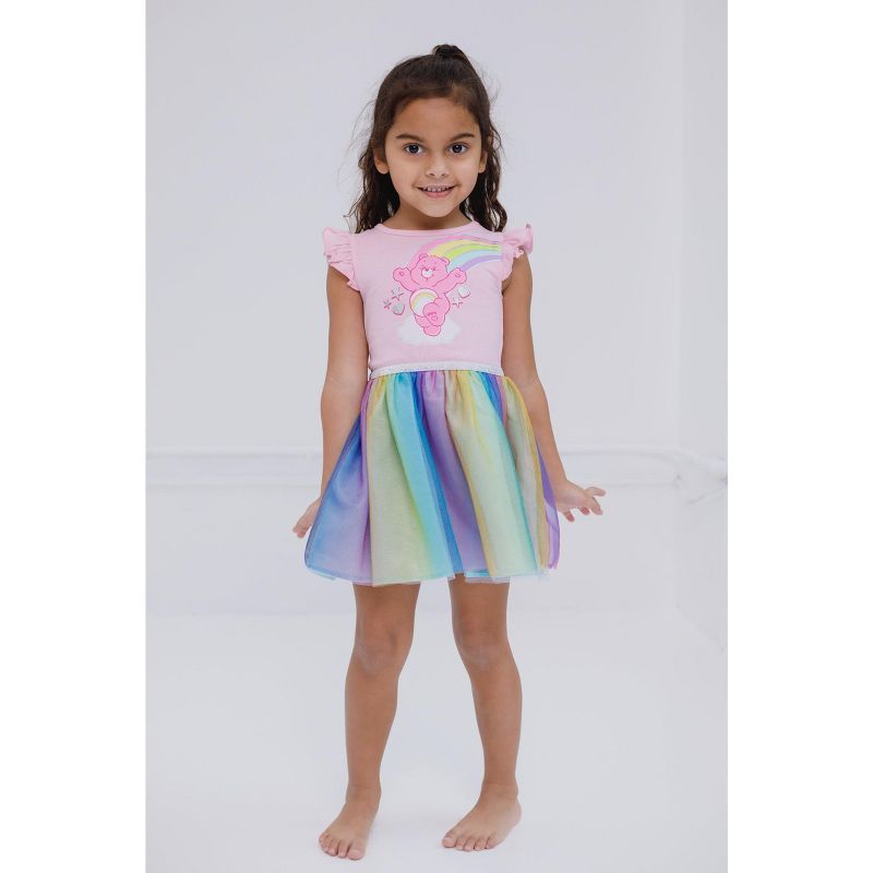 Care Bears Cheer Bear Rainbow Girls Tulle Dress Toddler, 5 of 7