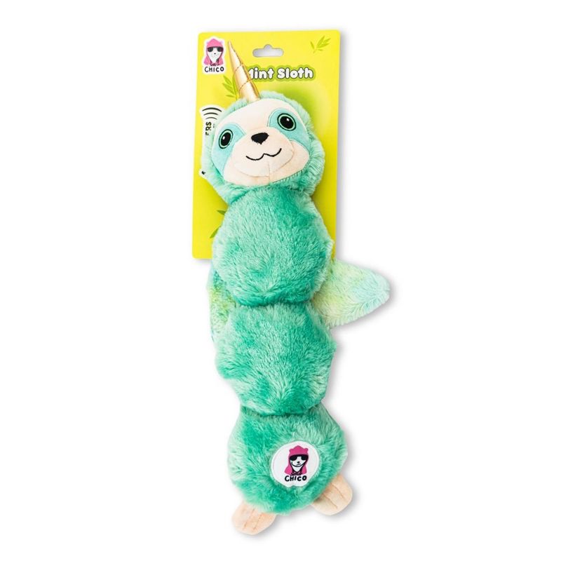 American Pet Supplies 19-Inch Winged Mint Sloth Magical Creature Squeaking Plush Dog Toy, 3 of 8