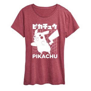 Women's - Pokémon - Pikachu Kanji Short Sleeve Graphic T-Shirt - 1 of 4
