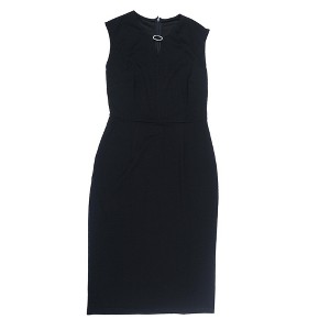 INSPIRE CHIC Women's Sleeveless Choker V Neck Trendy Work Knee Length Pencil Dress - 1 of 1