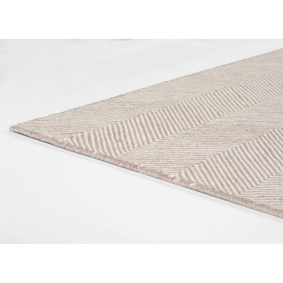 Taupe Herringbone Wool and Chenille 9' x 12' Handmade Rug
