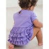 RuffleButts Baby Girls Knit Short Sleeve Bow Bubble Romper - 4 of 4
