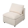 Modern Upholstered Middle Module for Modular Sectional,Sectional Sofa Couch Accent Armless Chair, Chenille Beige - 4 of 4