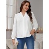 INSPIRE CHIC Women's Maternity Button Down Shirts Long Sleeve Jacquard Cotton Prenancy Semi Sheer Blouse Work Office - 2 of 4