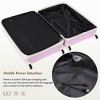 Luggage Set Of 3, Carry-on Luggage With USB Port, Airline Certified ABS Hard Shell Luggage With Cup Holder Spinner Wheels - 3 of 4