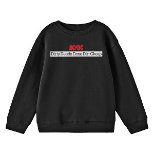 ACDC Dirty Deeds Done Dirt Cheap Youth Black Crew Neck Sweatshirt - 1 of 2