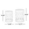 Iron Cut Design Outdoor End Tables, Modern Cylindrical Patio End Table, Outdoor Side Table with Overlapping Circle Pattern -Christopher Knight Home - 3 of 4