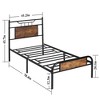 VECELO Metal Platform Bed with Wood Headboard and Footboard - 3 of 4