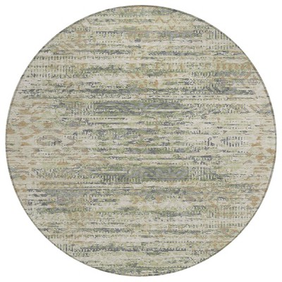 Artichoke Green And Beige Moroccan Washable Indoor Outdoor Area Rug