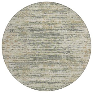 Artichoke Green And Beige Moroccan Washable Indoor Outdoor Area Rug - 1 of 4
