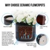 KWPZQEB Plant Pots Set of 3, Ceramic Planters with Drainage Holes, Nursery Planting Pot for Indoor Out Door Plants - 4 of 4