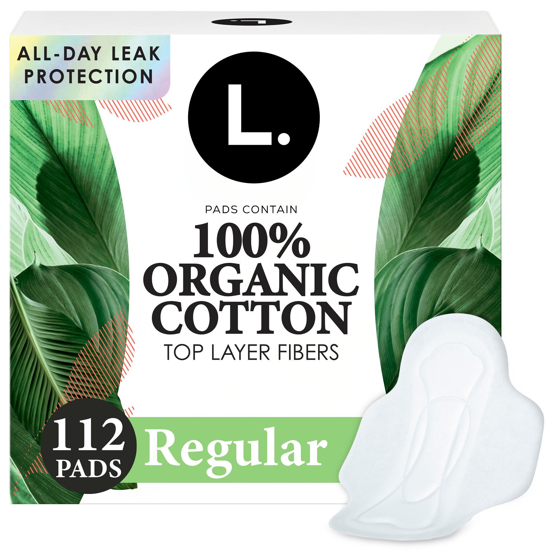 L. Organic Cotton Top Layer Ultra Thin Pads - Regular Absorbency