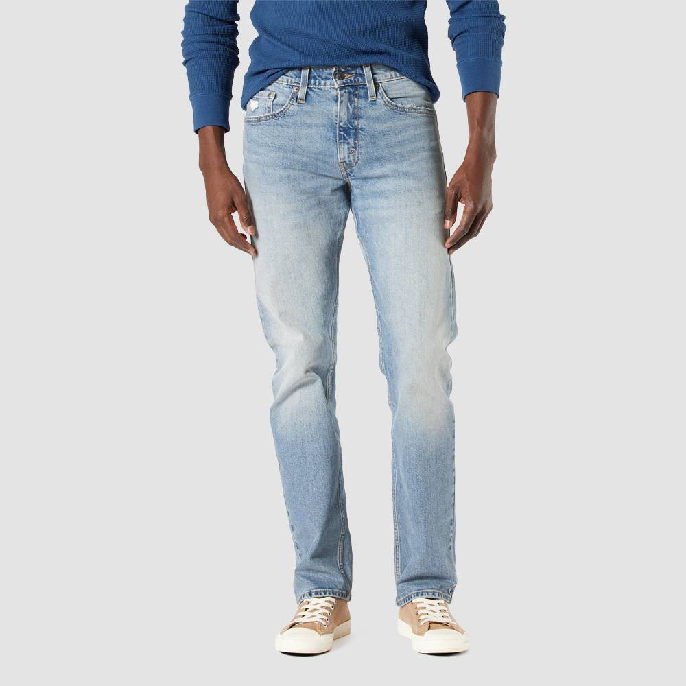 DENIZEN® from Levi's® Men's 232™ Slim Straight Fit Jeans - Light Blue Denim 34x32: Heavyweight Stretch Denim