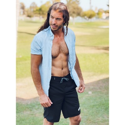Мужские брюки Rokka&Rolla Men's 9" Stretch Board Swim Trunks-Black, size Large — фото 3