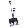 Snow Joe Shovelution Snow Shovel, Strain Reducing with Windshield Ice Scraper for Outdoor Use, Lawn, Patio, and Garden Essentials, Blue - 2 of 4