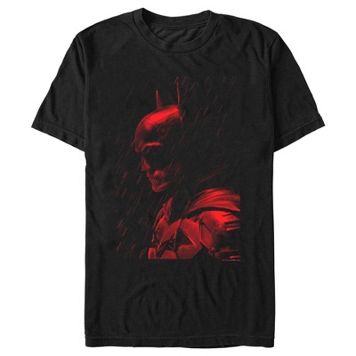 Men's The Batman Red Rain Side Profile Picture T-shirt - Black - Large ...