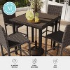 Martha Stewart Bedford 5-Piece Indoor-Outdoor Bar Set with 4 Patio Bar Stools and Bar Height Table with Engineered Wood Top in Rattan Wicker - 4 of 4