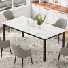 Industrial 6–8-Seater Mortise & Tenon Dining Table, Rectangular Wooden Top with Sturdy Metal Legs, Modern Chamfered Edges & Rounded Corners - 3 of 4