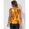 INSPIRE CHIC Women's Party Shiny Sleeveless Keyhole Back Club Metallic Tank Top - 4 of 4