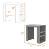 LunaLulinlk Kitchen Island, Counter Height Table Top with 3-Side Shelf - 3 of 4