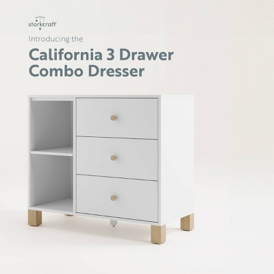White Pine 3-Drawer Combo Dresser with Driftwood Accents