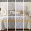 Sapphtopaz 6 Piece Bedding Quilt Set Floral Print Pattern Contrasting Colors Reversible Quilt Set with Throw Pillows - 4 of 4
