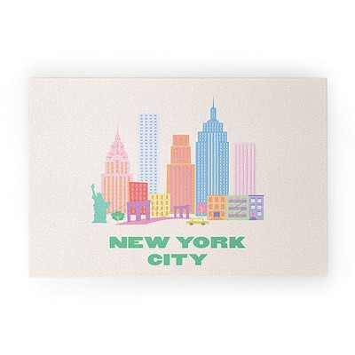 April Lane Art New York City Skyline I 30" x 20" Welcome Mat - Society6