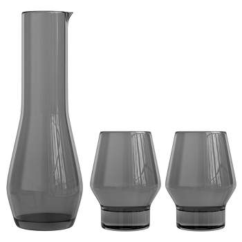 American Atelier 3 Piece Water Set, 34 oz Carafe and 2 Tumblers - Gray,Gray