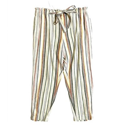 Women's Giavanna Linen Striped Pants - Beachlunchlounge