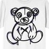 Teddy Drip Spray Painted Bear Graffiti Crew Neck Short Sleeve Men's White T-shirt - image 2 of 3