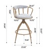 DSVIMOY Counter and Bar Stool Set of 2 Modern Swivel Stools with Fabric Seat for Kitchen and Dining, Beige, 26.77"*20.87"*12.6" - 3 of 4