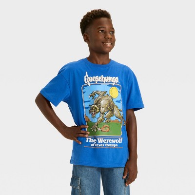 Boys' Goosebumps Werewolf Oversized Short Sleeve Graphic T-Shirt - Blue