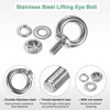 Unique Bargains Stainless Steel Durable Rust-Resistant Eyebolts with Nuts Washers Male Screw for Fastening 10 Pcs - 2 of 4