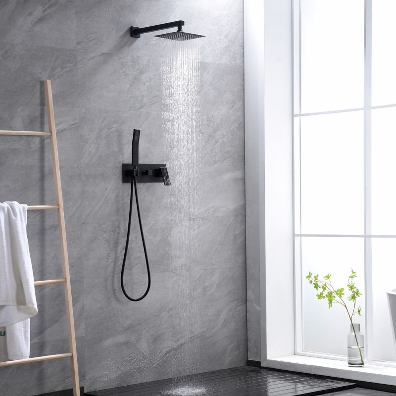 Sumerain Matte Black Rain Shower System with Handheld Shower, Pressure Balancing Shower Mixer Valve, 3 of 9