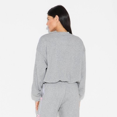 Women's Cinnamoroll Bubble Hem Graphic Sweatshirt - Light Gray - image 3