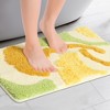 Unique Bargains Soft Non-Slip Thick Shaggy Water Absorbent Botanical Pattern Bath Floor Mat - 2 of 4
