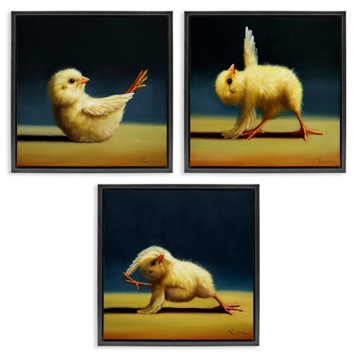Stupell Industries Yoga Chick Trio Funny Farm Animals, 25" x 25"