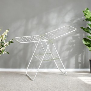 Free-Standing Metal Clothes Drying Rack with Sock Clips Foldable Laundry Drying Rack Space-Saving Design Clothes Dryer - 1 of 4