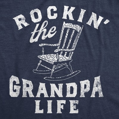 Мужские футболки Crazy Dog T-Shirts, Inc. Mens Funny T Shirts Rockin The Grandpa Life Sarcastic Rocking Chair Graphic Tee for Men - Crazy Dog Men's T Shirt Gift for Dad Navy XL — фото 2