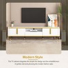 PAGED 1 Drawer TV Stand with Open Storage Shelf for TVs Up to 85 Inch,Console Table with 2 Cabinets and Unique Legs for Bedroom,Living Room - 2 of 4