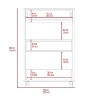 LunaLulinlk Modern Kitchen Cart 35" H, Four Casters, Three Shelves, White / Dark Walnut - 4 of 4