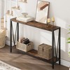 2-Tier Narrow Sofa Console Table for Entryway, Living Room, Office - With Storage - 3 of 4