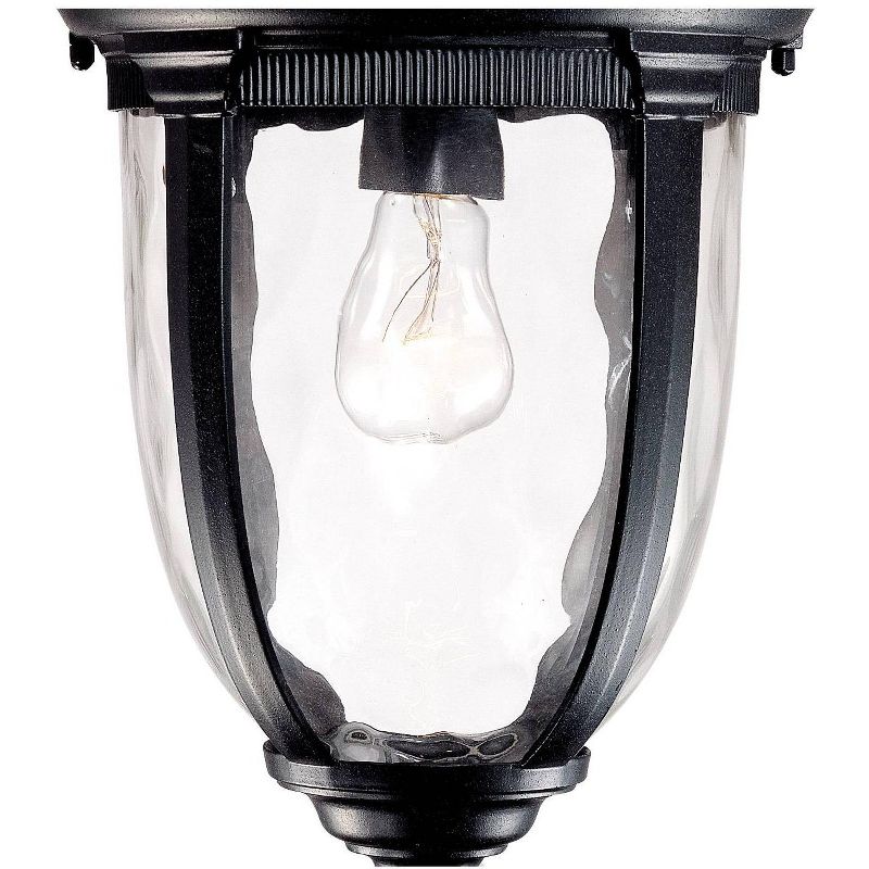 John Timberland Bellagio Vintage Outdoor Hanging Light Texturized Black 18" Clear Hammered Glass for Post Exterior Barn Deck House Porch Yard Patio, 5 of 10
