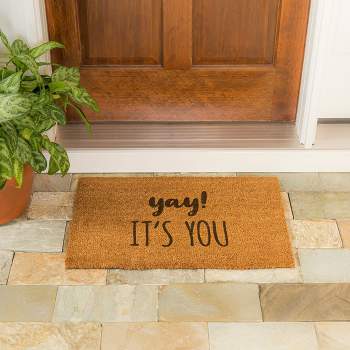 1'5 X 2'5 Crisscross Welcome Indoor/outdoor Coir Doormat Natural/black -  Entryways : Target