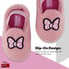 Disney Minnie Mouse Girls Slippers - Classic Disney Mickey Mouse, Stitch and Pooh 3D Plush Slip On Shoes (Pink, 11/12) - 4 of 4
