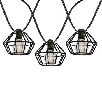 Novelty Lights 10 Cafe Cage Lampshade LED Filament G40 Globe String Light Set with Warm White Bulbs